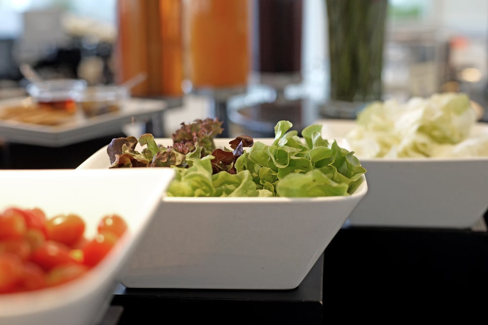 Savor a variety of salads at the salad bar in Central Park Flower Valley, Clover Floors