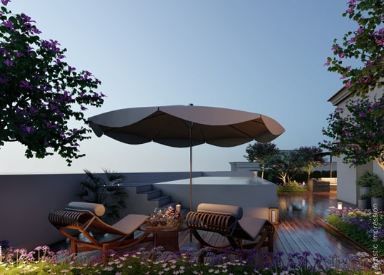 Enjoy the luxurious Terrace Pool at Central Park The Orchard
