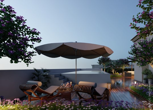 Enjoy the luxurious Terrace Pool at Central Park The Orchard
